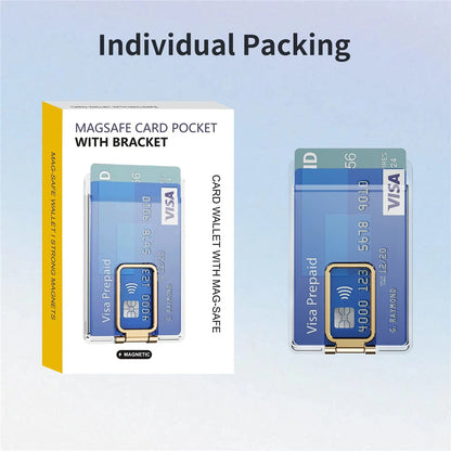 Clear magnetic card holder with stand, view 6