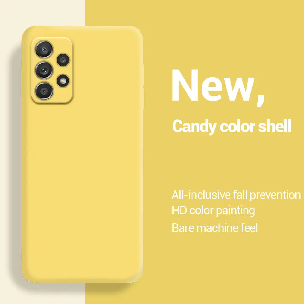 Liquid silicone soft case for Samsung Galaxy A series, yellow