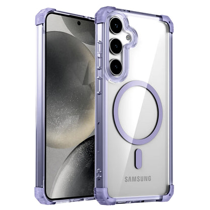 Clear armor MagSafe case for Samsung Galaxy S22–S26, purple