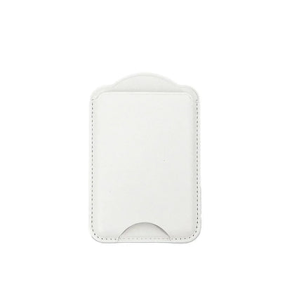 PU leather magnetic card wallet for iPhone 15–18 & Galaxy S25–S26, white