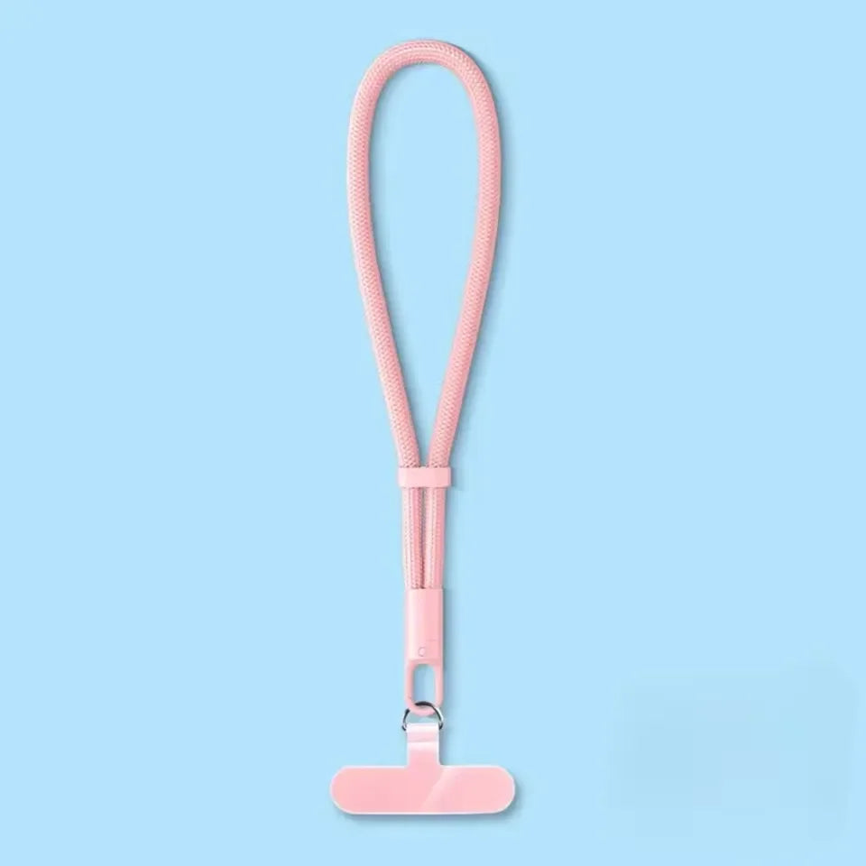 Anti-drop crossbody phone lanyard with 360° rotating clip, pink