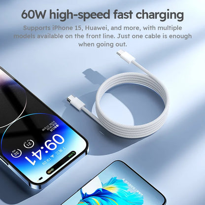 60W braided USB-C cable 3-Pack, view 6