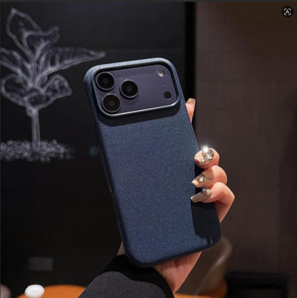 Woven fabric MagSafe case for iPhone 11–17 & Air, blue