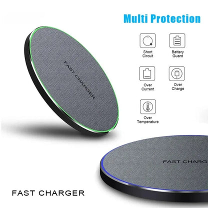 Ultra-thin fast wireless charger pad for iPhone and Samsung Galaxy, view 3