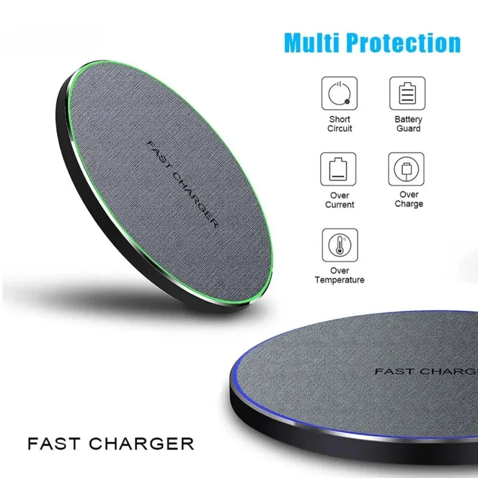 Ultra-thin fast wireless charger pad for iPhone and Samsung Galaxy, view 3
