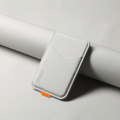 PU leather magnetic card holder, gray white