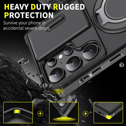 Slide camera cover magnetic stand case for Samsung Galaxy S and A series, view 6
