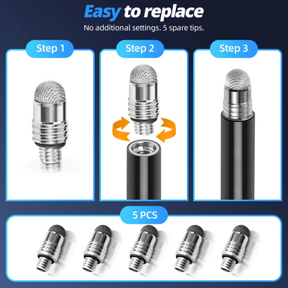 Long capacitive stylus pen for touch screens, view 7