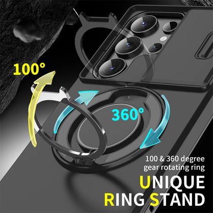 Slide camera cover magnetic stand case for Samsung Galaxy S and A series, view 4