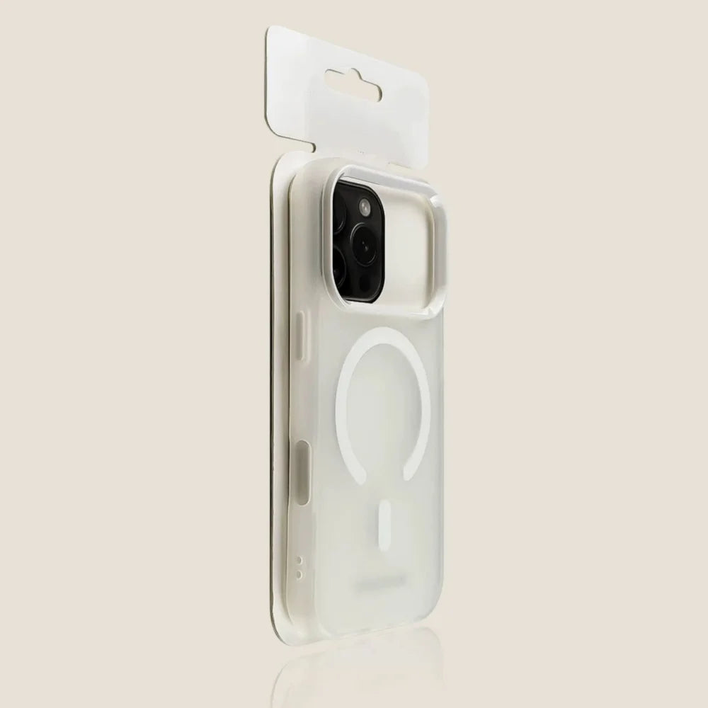 Matte clear shockproof MagSafe case for iPhone 11–17 & Air, white