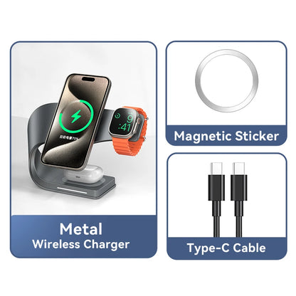 15W 4-in-1 magnetic charging stand, gray