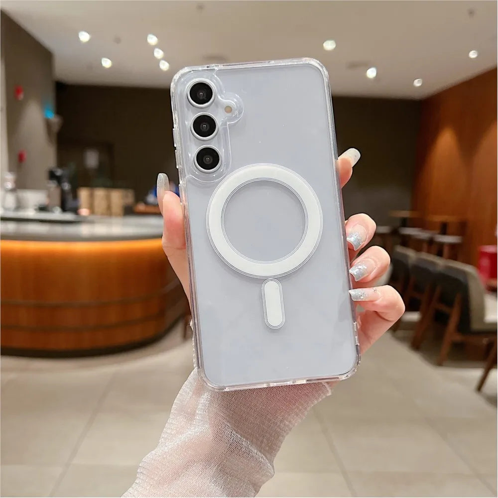 Clear magnetic wireless charging case for Samsung Galaxy S and A series, view 3