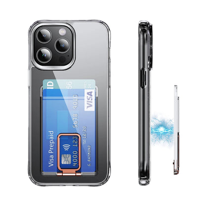 Clear magnetic card holder with stand, view 5