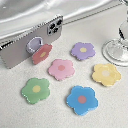 Clear flower expandable phone grip and stand, view 3