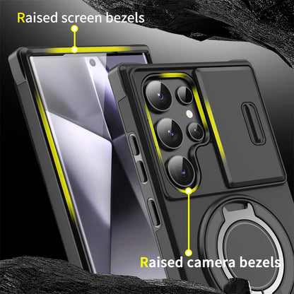 Slide camera cover magnetic stand case for Samsung Galaxy S and A series, view 8