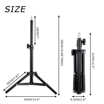 LED selfie ring light with tripod, phone holder and remote, view 6