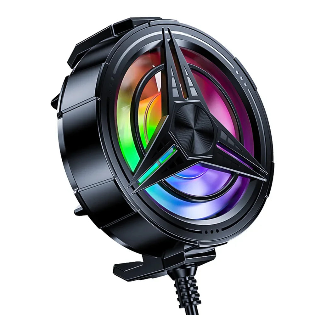 Gaming phone cooler fan with RGB LED lights, view 7