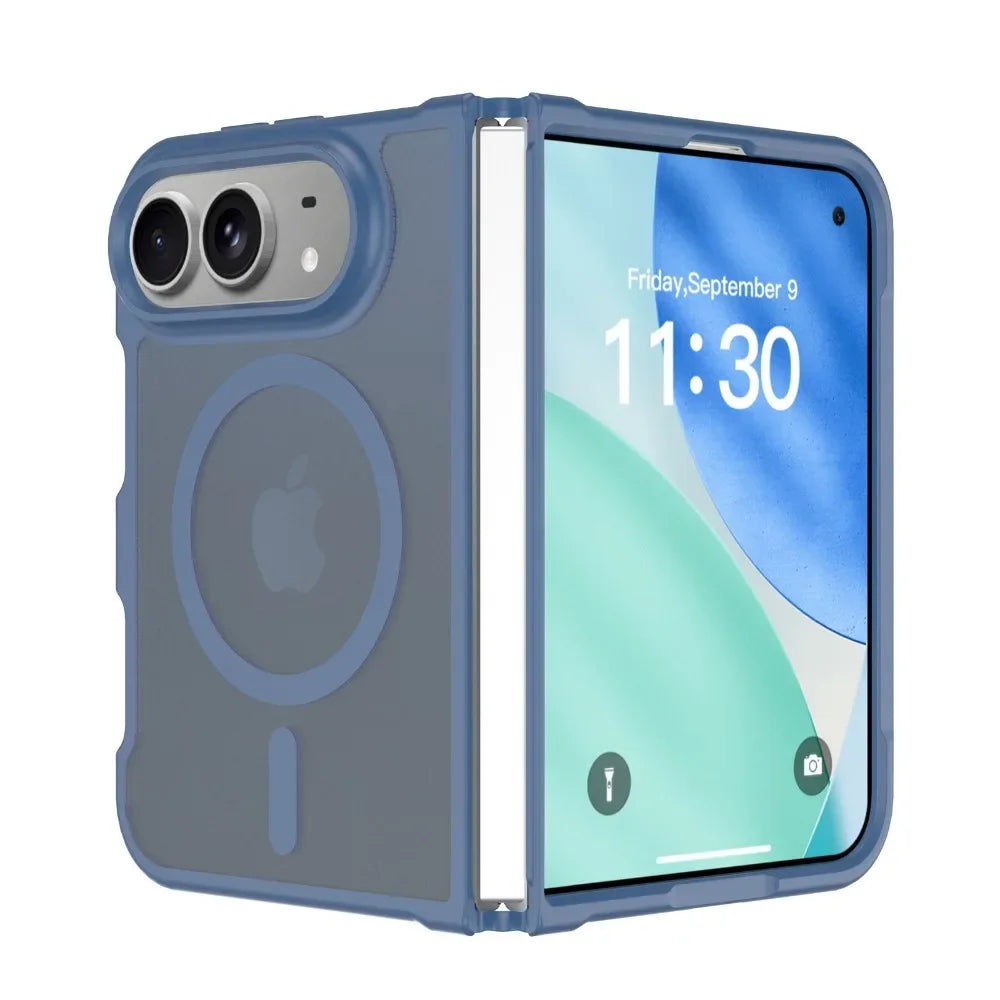 Blue translucent matte MagSafe case for iPhone Duo