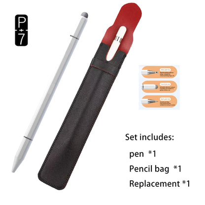 Universal touch screen stylus with three tips and ballpoint pen, view 9