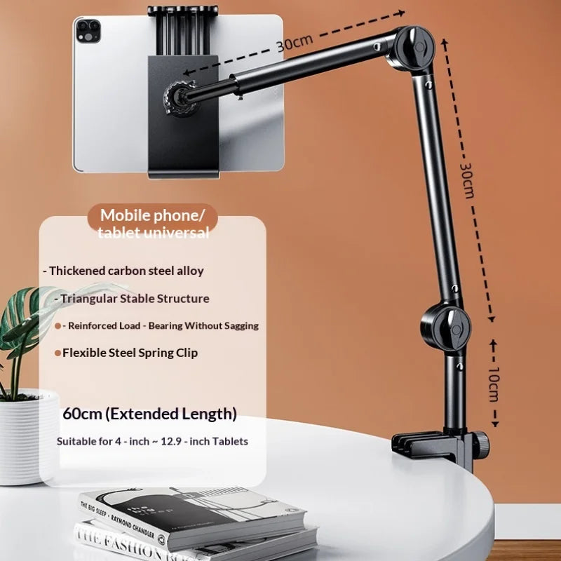 Adjustable overhead desktop phone stand for live streaming, view 6