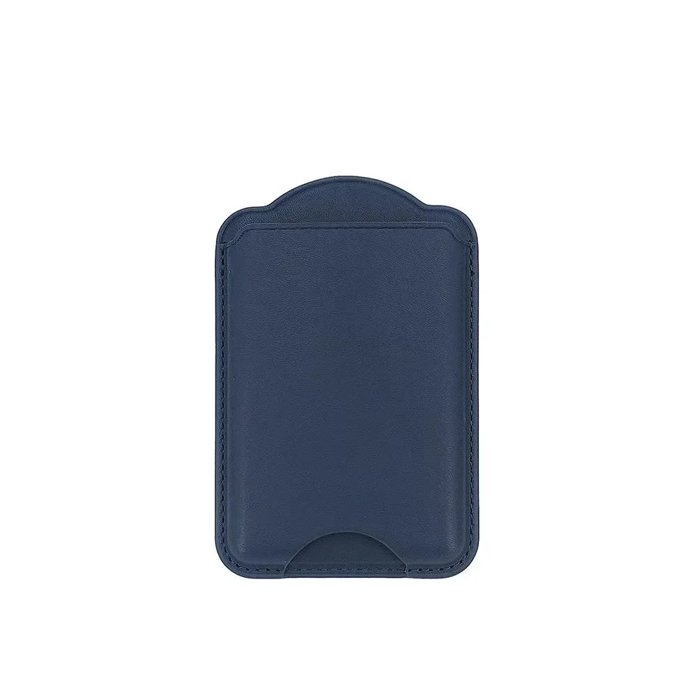 PU leather magnetic card wallet for iPhone 15–18 & Galaxy S25–S26, blue