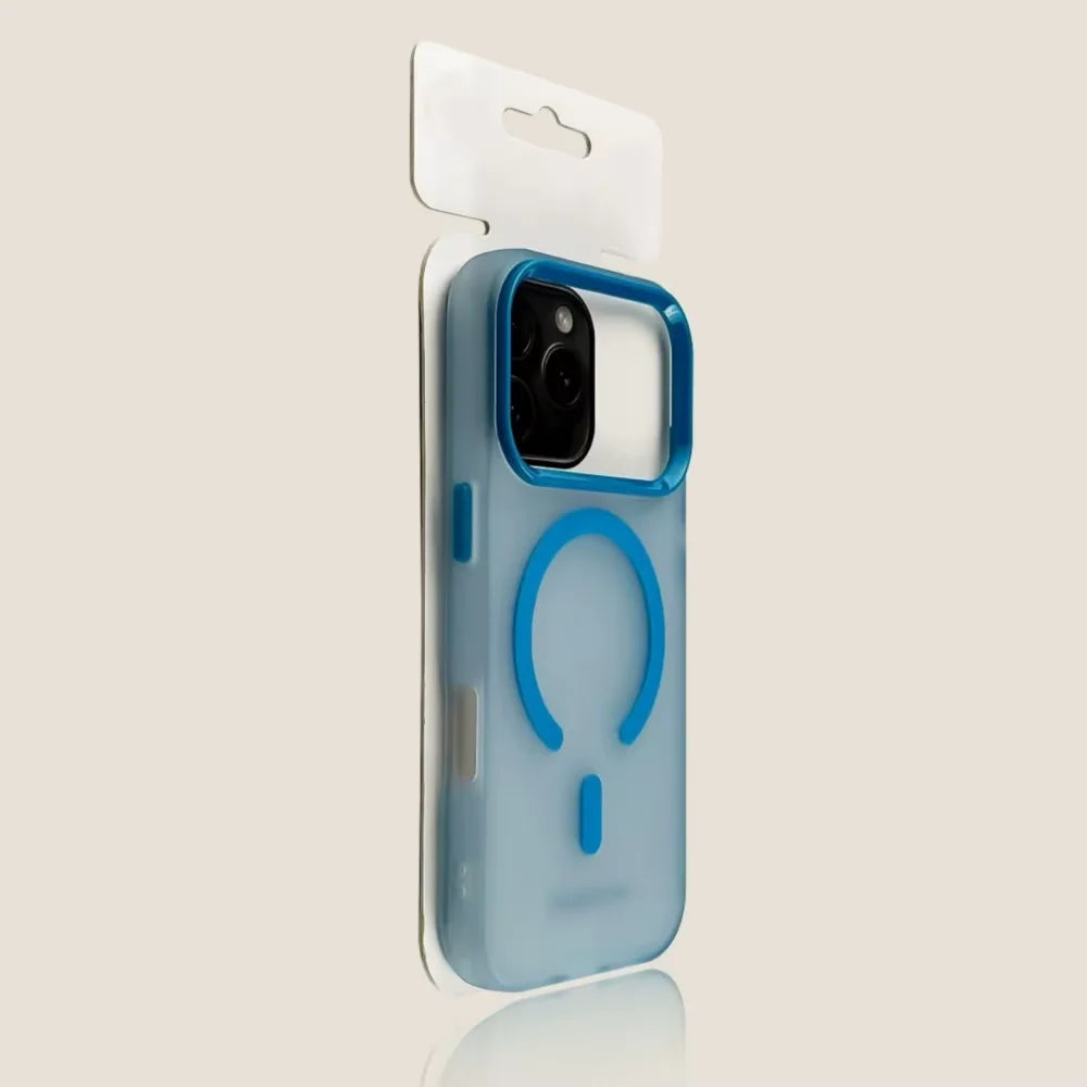 Matte clear shockproof MagSafe case for iPhone 11–17 & Air, blue, view 8