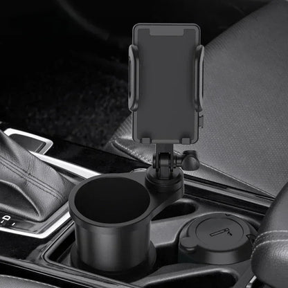 Car cup holder expander with 360° phone mount, view 5
