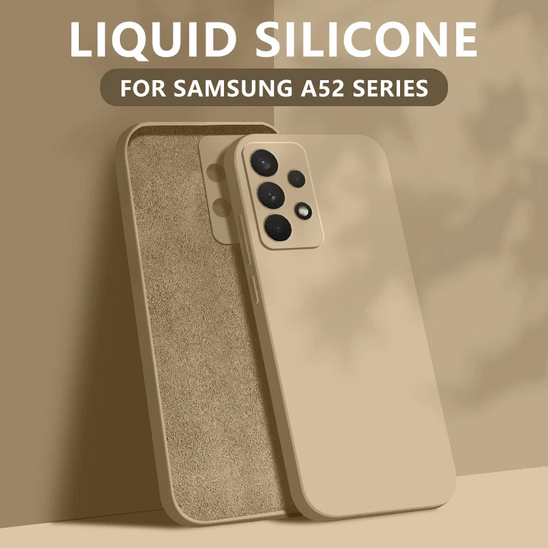 Liquid silicone case for Samsung Galaxy S22–S26 & A series, khaki