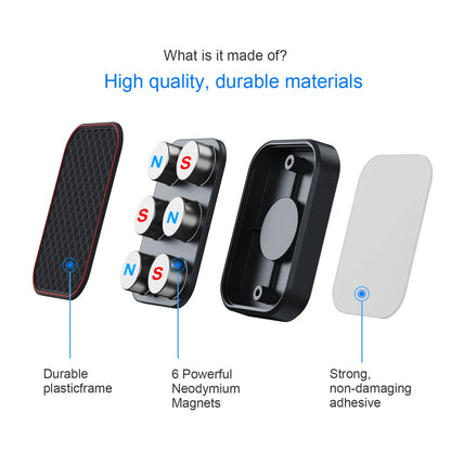 Flat magnetic car phone mount, view 2