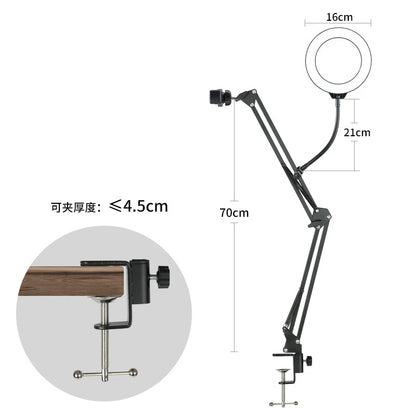 Overhead desktop phone mount, view 2
