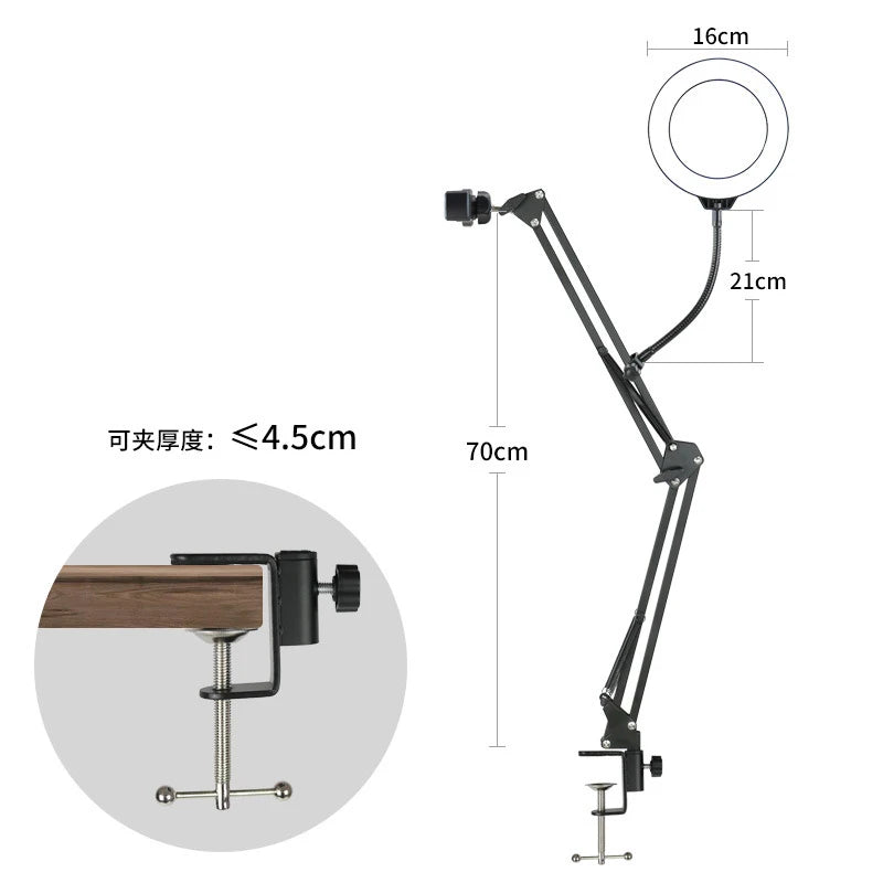 Overhead desktop phone mount, view 2