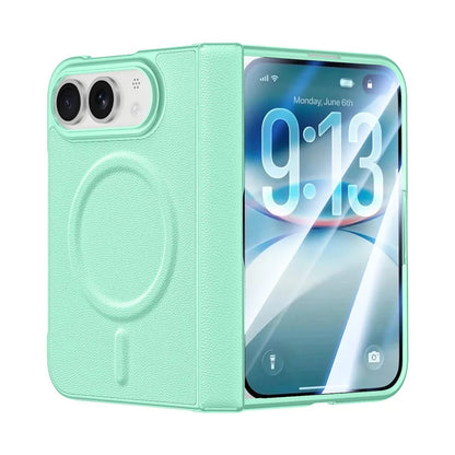 Vegan leather soft-touch case in green