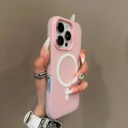Candy color clear matte MagSafe case for iPhone 11–18, light pink