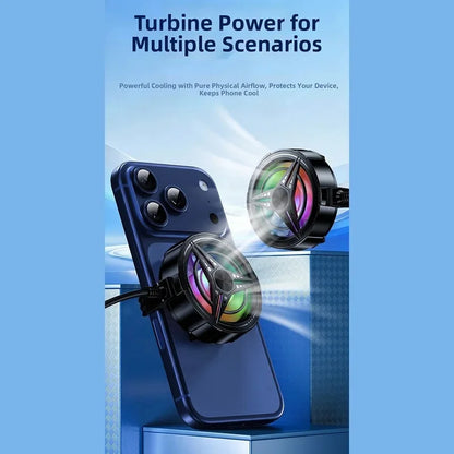 Gaming phone cooler fan with RGB LED lights, view 4