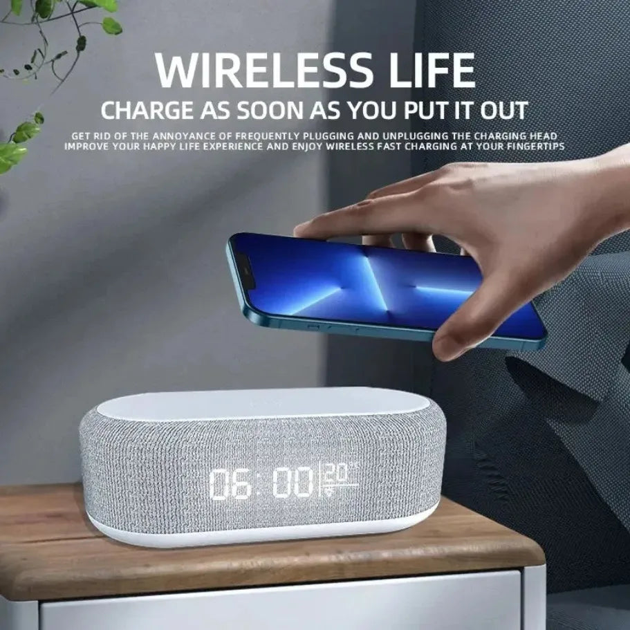 Wireless charger alarm clock, view 2