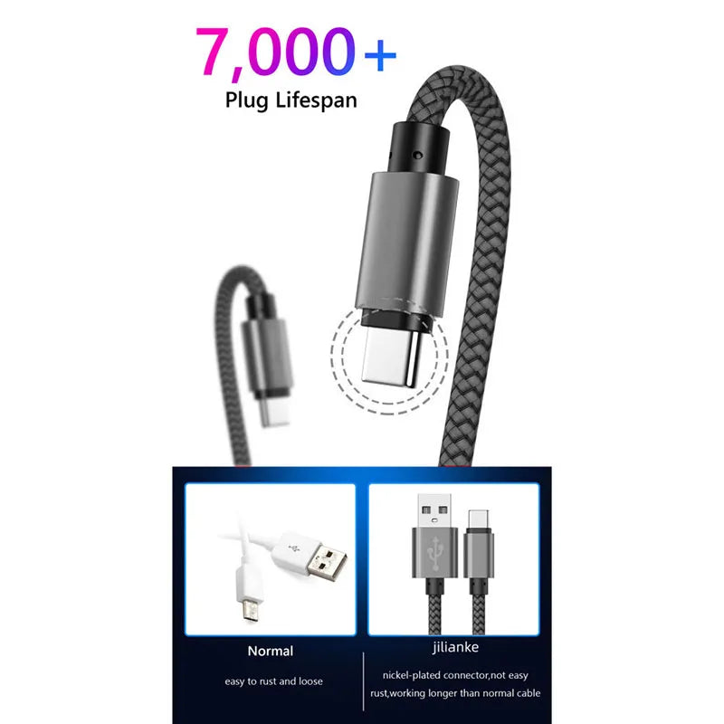 Braided USB-A to USB-C cable, view 4