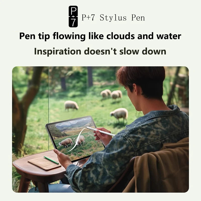 Universal touch screen stylus with three tips and ballpoint pen, view 4