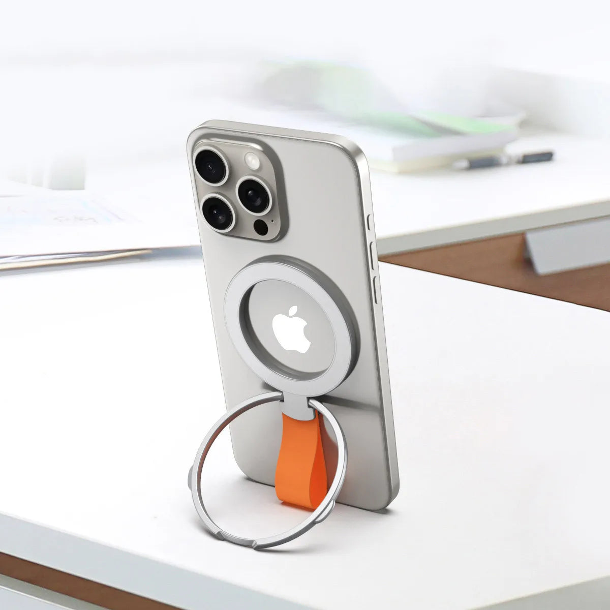 Aluminum ring holder with strap, view 4