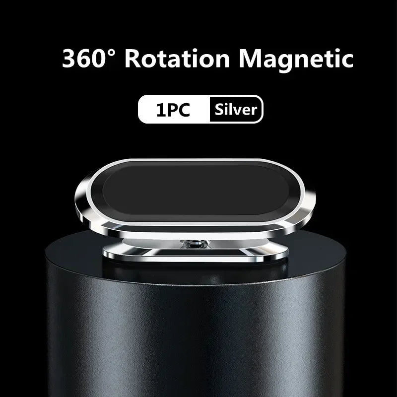 Magnetic car phone holder, silver