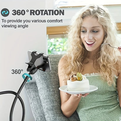 Bedside phone holder with flexible long arm and swivel headrest, view 3