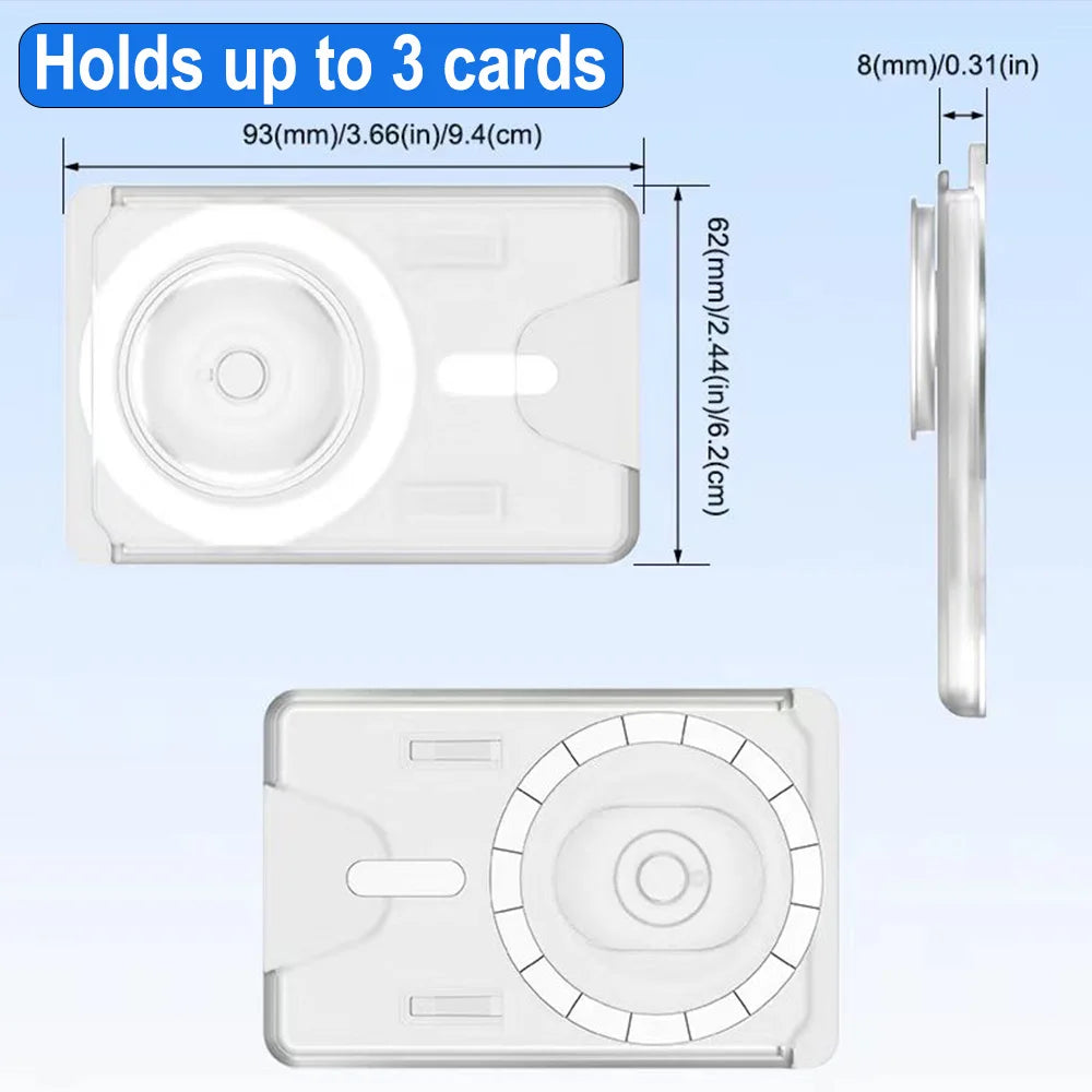 MagSafe card wallet with ring grip stand for iPhone & Samsung, view 3