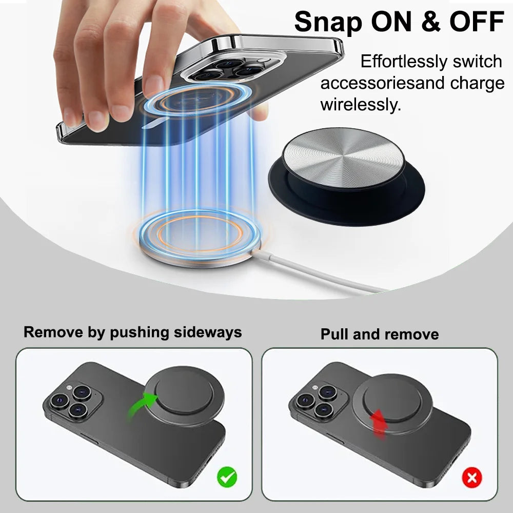 CD Pattern Magnetic Phone Grip – MagSafe Expanding Stand