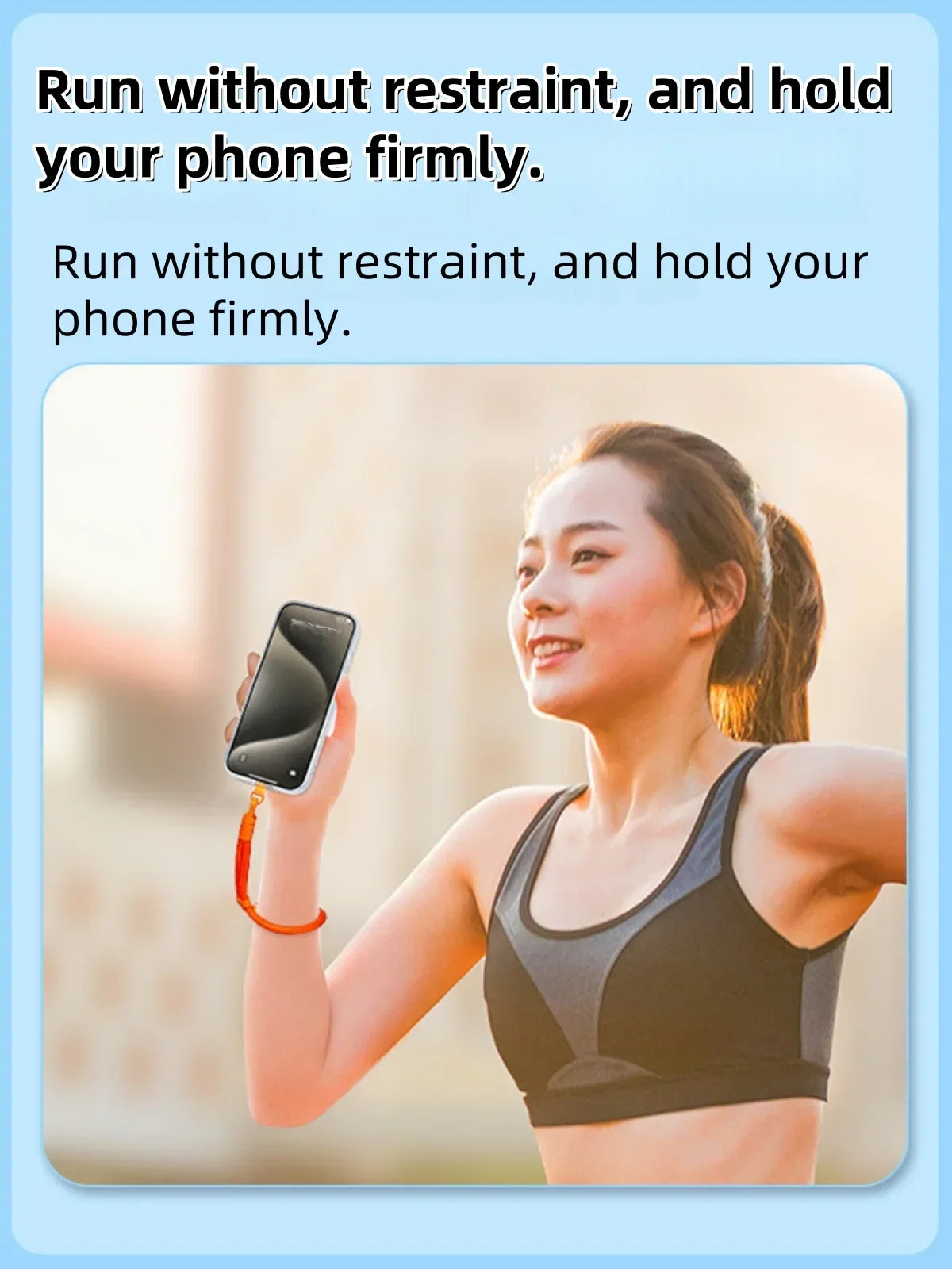 Anti-drop crossbody phone lanyard with 360° rotating clip, view 7