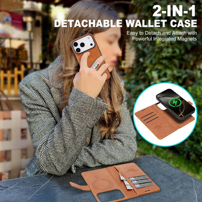 2-in-1 leather MagSafe wallet case for iPhone 12–18, view 5