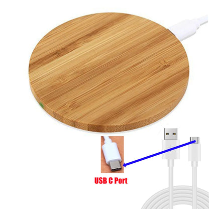 Bamboo wood 15W Qi wireless charging pad, view 8