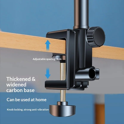 Adjustable overhead desktop phone stand for live streaming, view 3