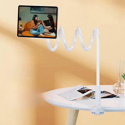 Bedside lazy arm phone and tablet holder, white