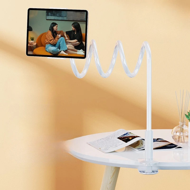 Bedside lazy arm phone and tablet holder, white