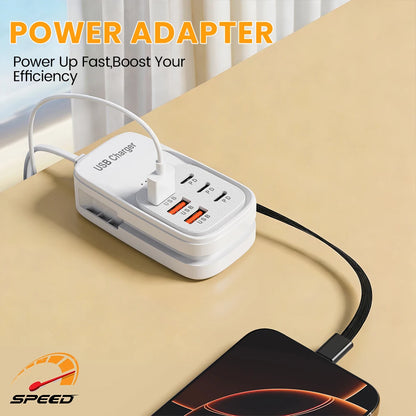 6-in-1 USB charging station with 3 PD and 3 USB ports, view 4