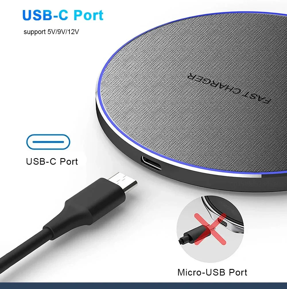 Ultra-thin fast wireless charger pad for iPhone and Samsung Galaxy, view 7
